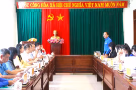 Giám sát công tác bồi dưỡng cán bộ Đoàn tại thị xã An Khê. Ảnh: Ngọc Minh