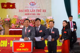 Đảng bộ xã Cư An đại hội điểm thành công. Ảnh: Ngọc Minh