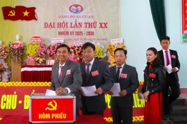 Đảng bộ xã Cư An đại hội điểm thành công. Ảnh: Ngọc Minh