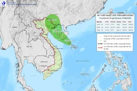 Hướng di chuyển của ATNĐ. Ảnh: Trung tâm Dự báo khí tượng thuỷ văn quốc gia