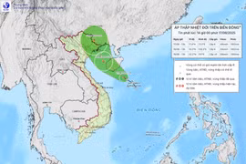 Hướng di chuyển của ATNĐ. Ảnh: Trung tâm Dự báo khí tượng thuỷ văn quốc gia