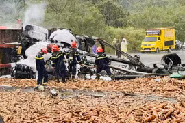 Vụ xe đầu kéo bốc cháy trên đèo Mang Yang: Tài xế xe tải đã ổn định sức khỏe