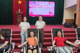 Gần 150 người dân cụm khu vực Kbang hiến máu tình nguyện 