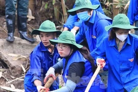 Tuổi trẻ Nghệ An dầm mình dưới nước nạo vét, làm sạch khe suối
