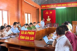 Kiểm tra tình hình trật tự an toàn giao thông tại xã Ia Pnôn.