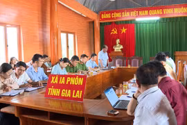 Kiểm tra tình hình trật tự an toàn giao thông tại xã Ia Pnôn.