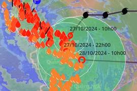 Bão Trami sau khi đổ bộ Thừa Thiên Huế-Quảng Nam-Đà Nẵng lại vòng ra biển