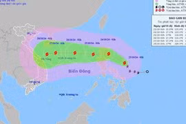 Bão Trami sẽ mạnh tới cấp 12, giật cấp 15, đang di chuyển rất nhanh 20 km/giờ, hướng vào Trung Bộ và sẽ gây mưa rất to, đe doạ ngập lụt.