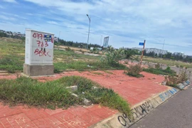 Các đối tượng sơn vẽ lên tất cả vị trí thuận lợi, bất chấp gây mất mỹ quan tại các làng chài. Ảnh: Q.T
