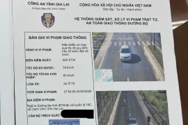 Hình ảnh vi phạm tốc độ của ô tô biển số 52X-0734