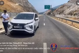 Xử lý một tài xế chạy ngược chiều trên cao tốc Hoài Nhơn - Quy Nhơn.