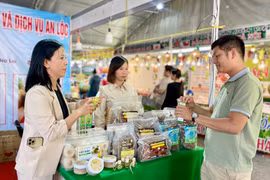 Các sản phẩm đặc trưng của các hợp tác xã ở Gia Lai trưng bày tại Hội chợ. Ảnh: V.T