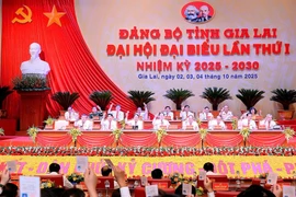 Đại biểu biểu quyết thông qua Chương trình làm việc của phiên chính thức Đại hội đại biểu Đảng bộ tỉnh lần thứ I, nhiệm kỳ 2025-2030. 