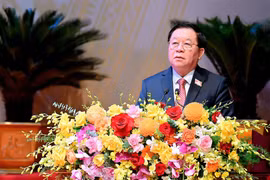 Đồng chí Nguyễn Trọng Nghĩa-Ủy viên Bộ Chính trị, Trưởng Ban Tuyên giáo và Dân vận Trung ương phát biểu chỉ đạo tại Đại hội. Ảnh: Đức Thụy