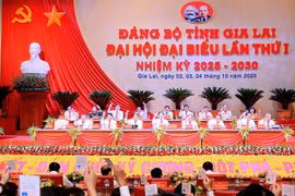 Đại biểu biểu quyết thông qua Chương trình làm việc của phiên chính thức Đại hội đại biểu Đảng bộ tỉnh lần thứ I, nhiệm kỳ 2025-2030. 