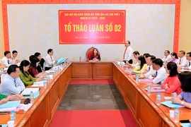 Quang cảnh phiên thảo luận tại tổ đại biểu số 2, Đại hội đại biểu Đảng bộ tỉnh Gia Lai lần thứ I, nhiệm kỳ 2025-2030. Ảnh: Đức Thụy