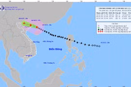 Vị trí và đường đi của bão số 11. (Nguồn: Trung tâm Dự báo Khí tượng Thủy văn Quốc gia)
