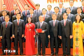 Ông Vũ Đại Thắng phát biểu nhận nhiệm vụ. (Ảnh: Văn Đức/TTXVN)