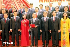 Ông Vũ Đại Thắng phát biểu nhận nhiệm vụ. (Ảnh: Văn Đức/TTXVN)