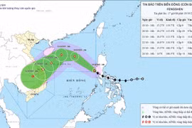Hướng đi của bão số 12. Nguồn: Trung tâm Khí tượng thủy văn Quốc gia