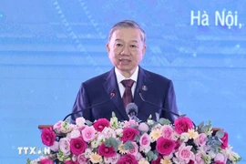 Tổng Bí thư Tô Lâm phát biểu tại lễ kỷ niệm. (Ảnh: Lâm Khánh/TTXVN)