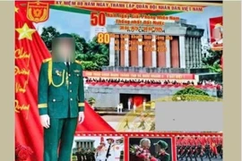 Trên phông nền giống nhau khi ghép thêm ảnh bản thân vào, bức ảnh khổ 40x60 cm mà một số cựu chiến binh đã nhận có giá 1,5 triệu đồng. Ảnh: NVCC