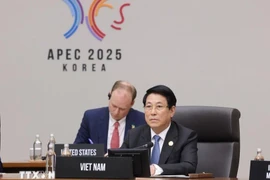 Chủ tịch nước Lương Cường dự Hội nghị Cấp cao Diễn đàn Hợp tác kinh tế châu Á-Thái Bình Dương (APEC) lần thứ 32. (Ảnh: Lâm Khánh/TTXVN)