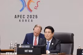 Chủ tịch nước Lương Cường dự Hội nghị Cấp cao Diễn đàn Hợp tác kinh tế châu Á-Thái Bình Dương (APEC) lần thứ 32. (Ảnh: Lâm Khánh/TTXVN)