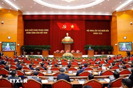 Phiên bế mạc Hội nghị lần thứ 14 Ban Chấp hành Trung ương Đảng khóa XIII. Ảnh: Thống Nhất/TTXVN