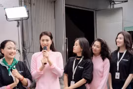 Đoàn Thiên Ân chia sẻ về vai diễn nữ chính mới. (Ảnh: CTV/Vietnam+)