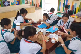 Trường Tiểu học số 1 Hoài Hảo (xã Hoài Nhơn Tây) thông qua nền tảng chuyển đổi số hỗ trợ trong giảng dạy STEM. Ảnh: Hồ Điểm