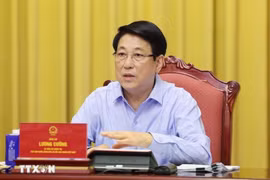 Chủ tịch nước Lương Cường phát biểu. Ảnh: Lâm Khánh/TTXVN