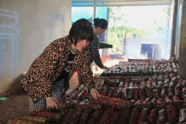 Người dân Gia Lai thức đêm gói 4000 cái bánh tét gửi đồng bào vùng lũ. Ảnh: Hoàng Hoài