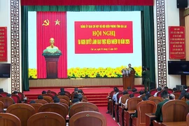 Quang cảnh hội nghị ra Nghị quyết lãnh đạo thực hiện nhiệm vụ năm 2026 Ban Chỉ huy BĐBP tỉnh