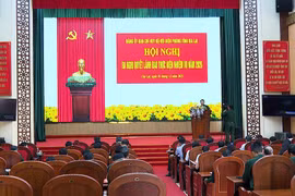 Quang cảnh hội nghị ra Nghị quyết lãnh đạo thực hiện nhiệm vụ năm 2026 Ban Chỉ huy BĐBP tỉnh