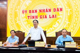 Chủ tịch UBND tỉnh Phạm Anh Tuấn phát biểu tại cuộc họp. Ảnh: Hồng Thương