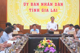 Chủ tịch UBND tỉnh Phạm Anh Tuấn phát biểu chỉ đạo tại hội nghị đánh giá tình hình kinh tế-xã hội. 