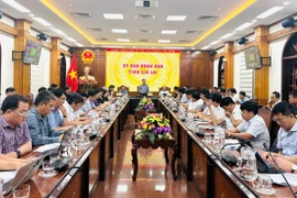 Quang cảnh cuộc họp về công tác chuẩn bị ứng phó với cơn bão Kalmaegi.