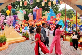 Không gian chụp ảnh tết vừa được mở cửa, có linh vật Tết Bính Ngọ