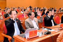 Đại biểu biểu quyết thông qua nghị quyết tại kỳ họp.