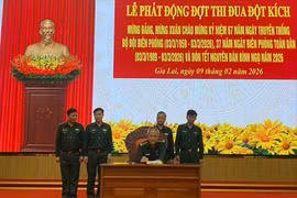 Bộ đội Biên phòng Gia Lai phát động thi đua đột kích mừng Đảng mừng Xuân, chào mừng kỷ niệm 67 năm Ngày truyền thống lực lượng.