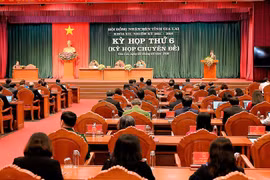 Quang cảnh kỳ họp thứ 6 (chuyên đề) HĐND tỉnh khóa XII, nhiệm kỳ 2021-2026. Ảnh: Đức Thụy