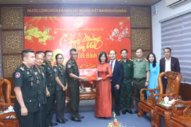 Phó Chủ tịch UBND tỉnh tặng quà cho Bộ Tư lệnh Quân khu IV.