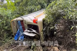 Xe khách lao xuống taluy âm, nhiều người bị thương vong