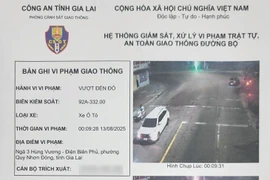 Ô tô vượt đèn đỏ tại một ngã ba thuộc phường Quy Nhơn Đông, Gia Lai.