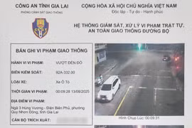 Ô tô vượt đèn đỏ tại một ngã ba thuộc phường Quy Nhơn Đông, Gia Lai.
