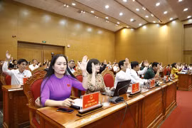 Đại biểu HĐND tỉnh biểu quyết thông qua các nghị quyết trình tại kỳ họp