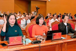 Các đại biểu biểu quyết thông qua 19 nghị quyết quan trọng. Ảnh: Đức Thụy