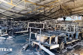 Hà Tĩnh: Hỏa hoạn thiêu rụi 9 xe điện chở khách du lịch ở chùa Hương Tích