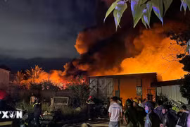 Quảng Ngãi khống chế vụ cháy lớn tại kho phế liệu ở phường Đăk Cấm